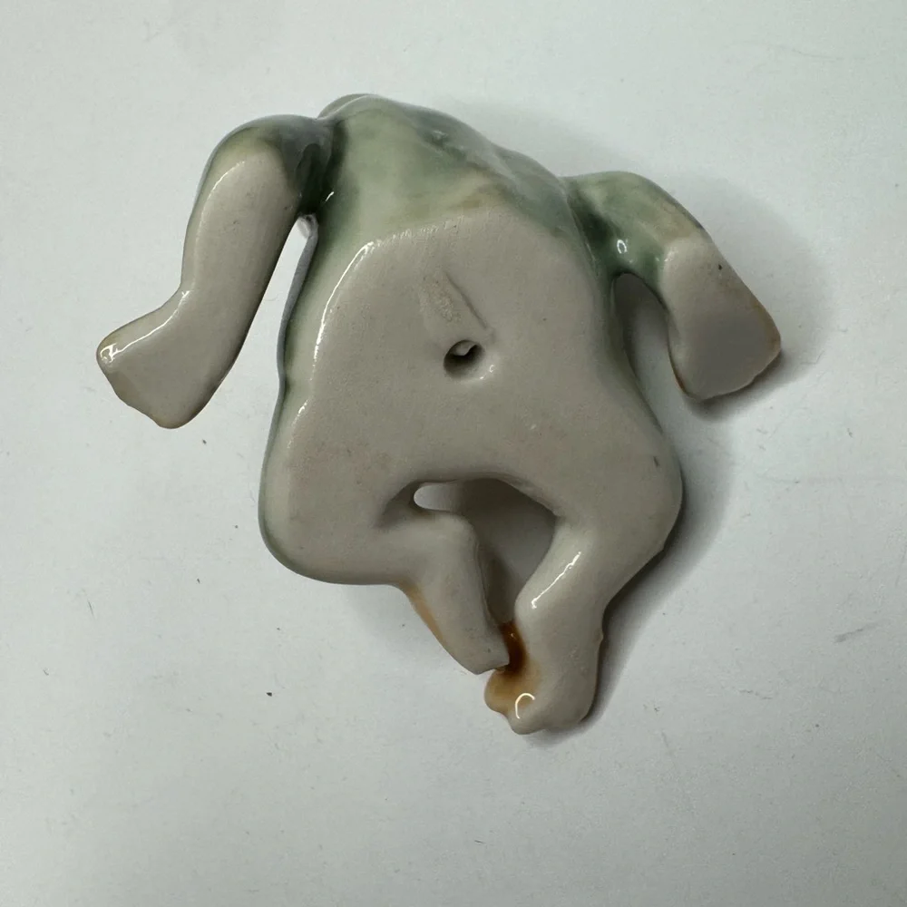 Ceramic Frog Reptile Decor - Green and Brown